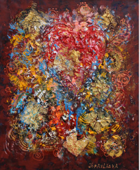 Œuvre contemporaine nommée « Abstrait doré », Réalisée par LIUBOV JURAVLIOVA