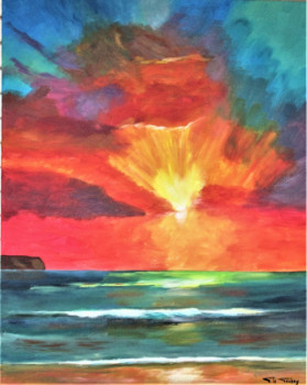 Œuvre contemporaine nommée « Lever de soleil à Javea », Réalisée par LE GOUBEY