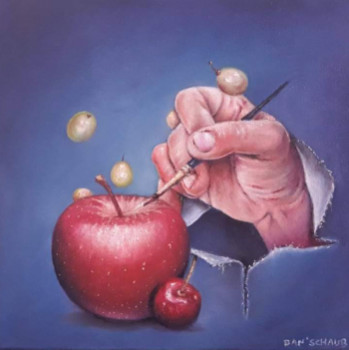 Œuvre contemporaine nommée « La pomme », Réalisée par DAN' SCHAUB