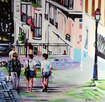 Œuvre contemporaine nommée « escaliers a Montmartre », Réalisée par CLOTILDE NADEL