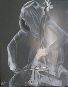 Œuvre contemporaine nommée « Violoncelliste. », Réalisée par DOMI