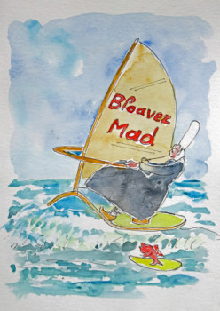 Œuvre contemporaine nommée « Bloavez mad : une bigoudène en planche à voile », Réalisée par MICHEL HAMELIN