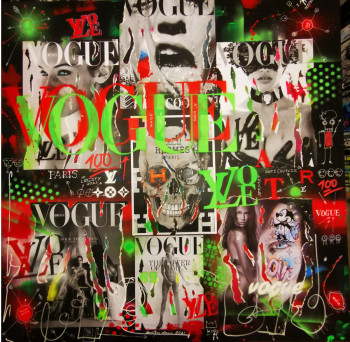 Œuvre contemporaine nommée « VOGUE BLACK », Réalisée par CRAZYART DOMINIQUE DOERR