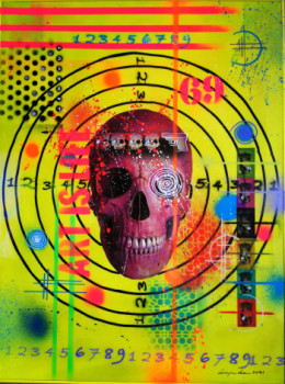 Œuvre contemporaine nommée « SKULL CIBLE », Réalisée par CRAZYART DOMINIQUE DOERR