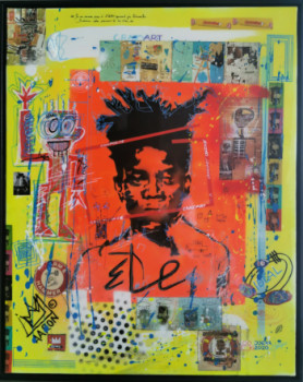 Œuvre contemporaine nommée « BASQUIAT », Réalisée par CRAZYART DOMINIQUE DOERR