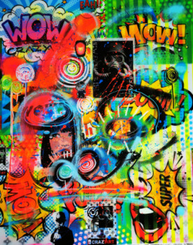 Œuvre contemporaine nommée « WOW », Réalisée par CRAZYART DOMINIQUE DOERR