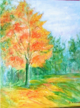 Œuvre contemporaine nommée « L'arbre d'automne », Réalisée par SEREN