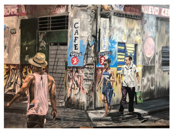 Œuvre contemporaine nommée « Angle de rue cuba », Réalisée par GEOFFRAY BAWEDIN