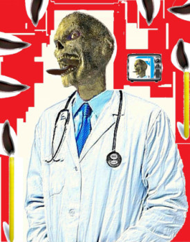 Œuvre contemporaine nommée « Médecins des médias frauduleux », Réalisée par MUNICO