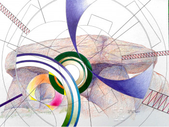 Œuvre contemporaine nommée « lieux du temps lieux de l'humanité », Réalisée par FERREIRA-ROCHA  /  LUARFR