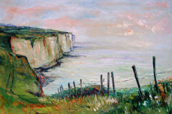 Œuvre contemporaine nommée « Falaises  à Etretat », Réalisée par MICHEL HAMELIN