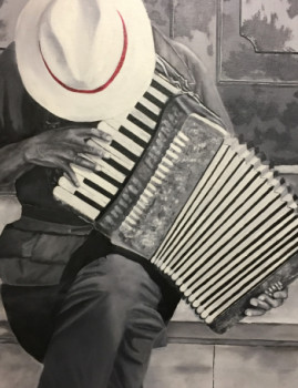 Œuvre contemporaine nommée « L’accordéoniste », Réalisée par MUPEIN