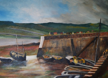Œuvre contemporaine nommée « Le port de Goury Hague  - Manche », Réalisée par LE GOUBEY