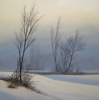 Œuvre contemporaine nommée « matin d'hiver », Réalisée par YVES OGIER