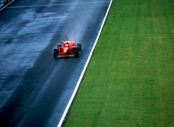 Œuvre contemporaine nommée « Rouge et vert pour Michael Schumacher. », Réalisée par DOMINIQUE LEROY