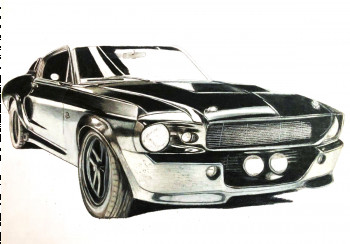 Œuvre contemporaine nommée « Ford Mustang », Réalisée par PIRDESSINS