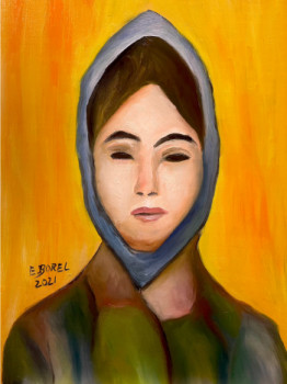 Œuvre contemporaine nommée « Kazakh woman painting », Réalisée par FONTECLOSE ART