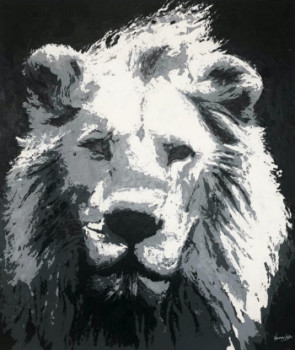 Œuvre contemporaine nommée « Big Lion », Réalisée par NAMA ARTE