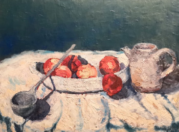 Œuvre contemporaine nommée « Pommes et grès », Réalisée par PHILIPPE JAMIN