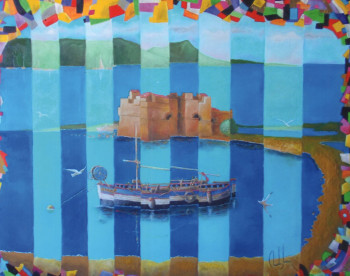 Œuvre contemporaine nommée « La barque le Raimu », Réalisée par CLAUDE JOUAN