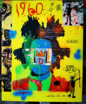 Œuvre contemporaine nommée « BASQUIAT COLORS », Réalisée par CRAZYART DOMINIQUE DOERR