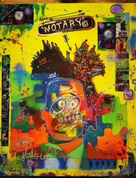 Œuvre contemporaine nommée « PUZZLE BASQUIAT », Réalisée par CRAZYART DOMINIQUE DOERR