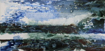 Œuvre contemporaine nommée « Mer d'Automne II », Réalisée par ISABELLE LANGLOIS