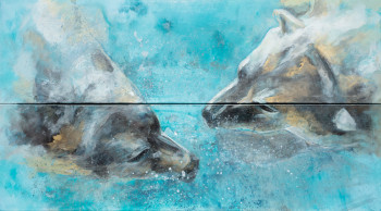 Œuvre contemporaine nommée « Duo sous l'eau », Réalisée par ėCLABOUSSEUR D'ART
