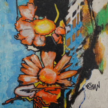 Œuvre contemporaine nommée « FLOWER POWER », Réalisée par CLAUDE GEAN