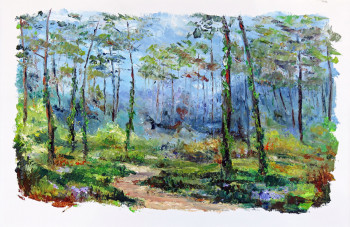 Œuvre contemporaine nommée « Lierre dans la forêt. », Réalisée par MICHEL HAMELIN