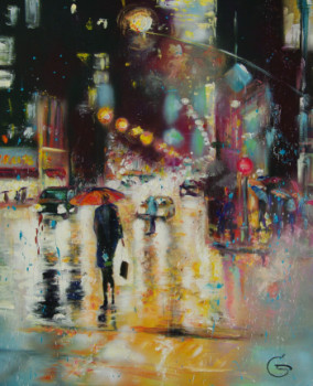 Œuvre contemporaine nommée « OMBRELLAS IN THE CITY " parapluies en ville" », Réalisée par DUC GENEVIEVE