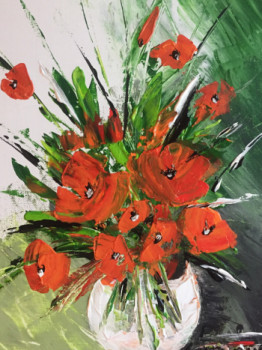 Œuvre contemporaine nommée « Fleurs rouges », Réalisée par VELOMAXOU