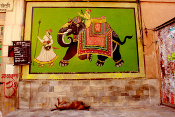 Œuvre contemporaine nommée « Le repos du guerrier. Inde », Réalisée par DOMINIQUE LEROY