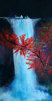 Œuvre contemporaine nommée « Lumière d'une cascade », Réalisée par ROSE GUIHARD