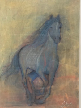 Œuvre contemporaine nommée « Bleu pony », Réalisée par PIERRE JOSEPH