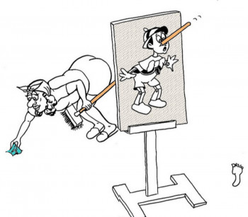 Œuvre contemporaine nommée « Pinocchio (série sur les artistes peintres) », Réalisée par PESSO