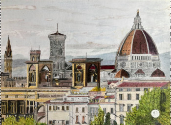 Œuvre contemporaine nommée « Vue de Florence », Réalisée par PIRDESSINS