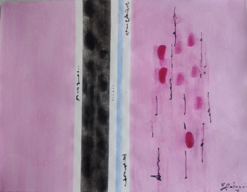 Œuvre contemporaine nommée « Sérenité Rose », Réalisée par MYRIAM CARBONNIER