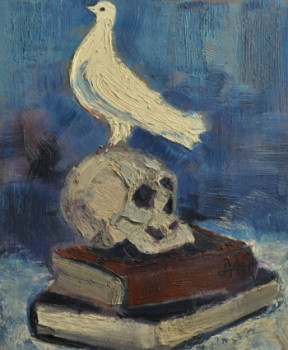 Œuvre contemporaine nommée « Vanité à la colombe », Réalisée par PHILIPPE JAMIN