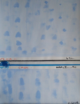 Œuvre contemporaine nommée « Sérénité bleue », Réalisée par MYRIAM CARBONNIER