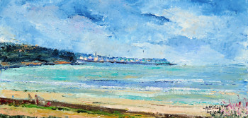 Œuvre contemporaine nommée « Le Rosmeur à Douarnenez vu du Rhys », Réalisée par MICHEL HAMELIN