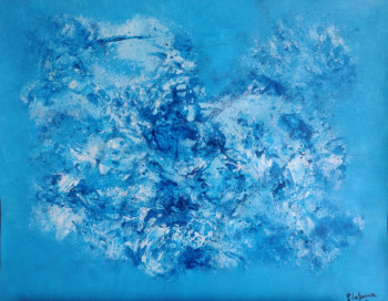 Œuvre contemporaine nommée « Effusion bleue », Réalisée par MYRIAM CARBONNIER