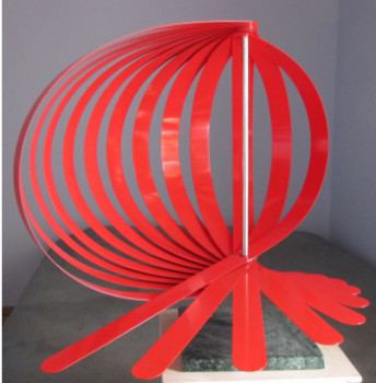 Œuvre contemporaine nommée « les Voiles Rouges . sculpture modulable 690 . », Réalisée par JEAN PAUL BOYER