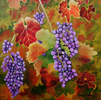 Œuvre contemporaine nommée « La vigne fin octobre dans le Lot », Réalisée par MARIE COLIN