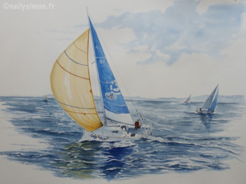 Œuvre contemporaine nommée « Solitaire du Figaro », Réalisée par NELLY SIMON