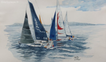 Œuvre contemporaine nommée « Solitaire du Figaro 3 », Réalisée par NELLY SIMON