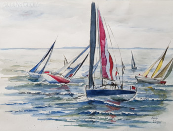 Œuvre contemporaine nommée « Solitaire du Figaro 4 », Réalisée par NELLY SIMON