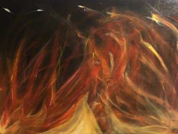 Œuvre contemporaine nommée « Le feu », Réalisée par AUDE N