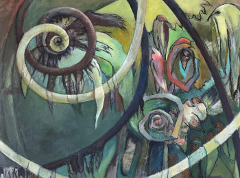 Œuvre contemporaine nommée « Symbole de la double spirale », Réalisée par FLO