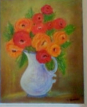 Œuvre contemporaine nommée « Le vase de gardénias », Réalisée par SEREN